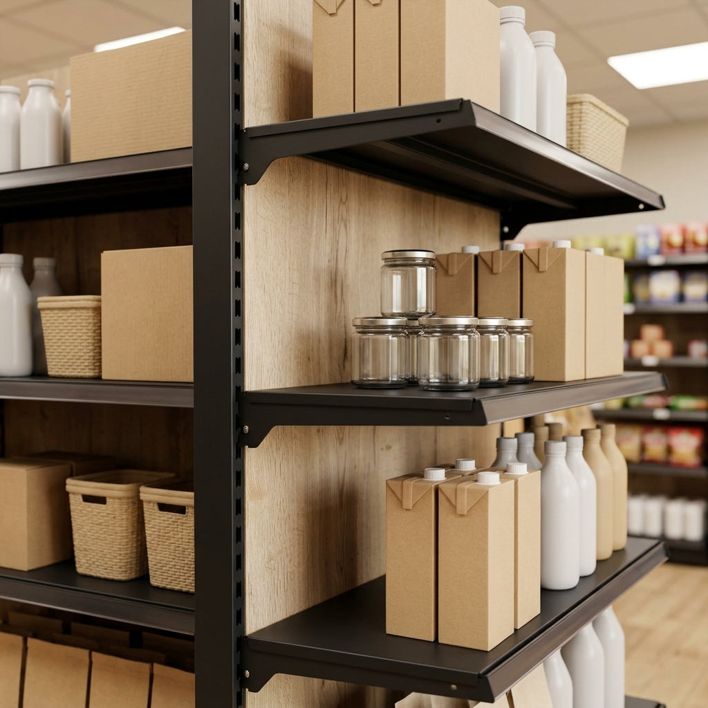 2.1m High Wood Effect Wall Bay Shelving 470mm Base (view 2)