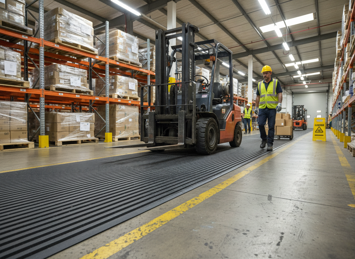 Premium Heavy Duty Narrow Ribbed Matting for Horsebox Flooring, Kennels, and Bench Matting - 12000 x 1160 x 6mm