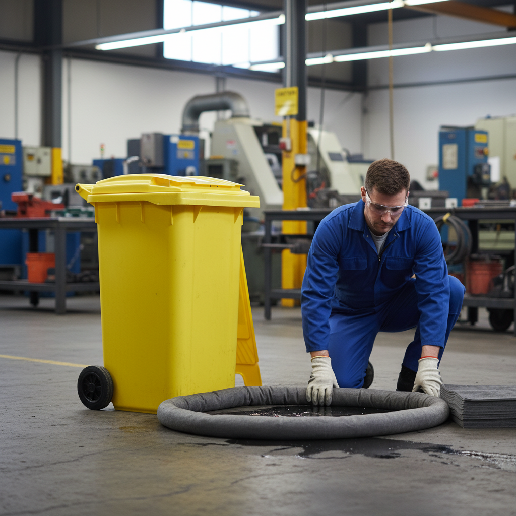 Maintenance Spill Kit Two Wheel Bin with Hinged Lid - M240SK  || 240ltr Absorbency