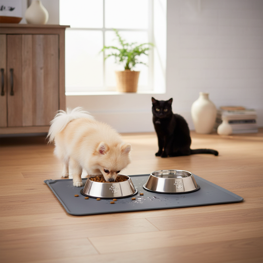 Premium Non-Slip Silicone Dog Food Mat - Waterproof and Easy to Clean Feeding Mat (47 x 30 cm)
