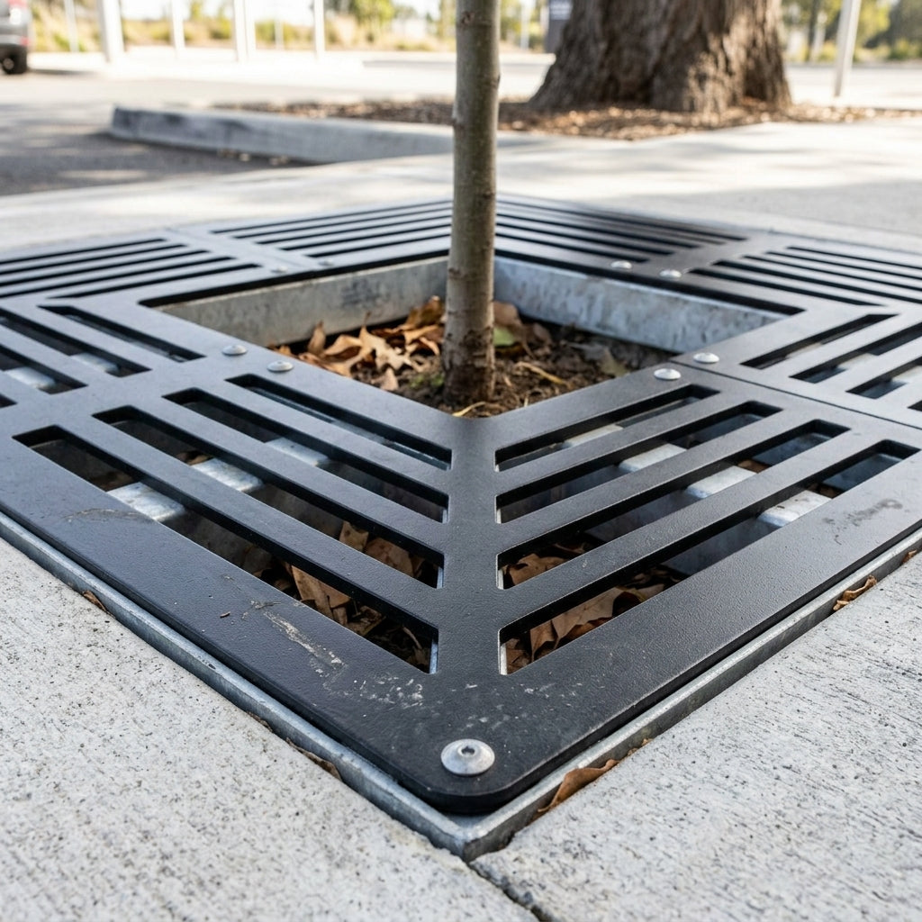 Square Tree Grille Steel | 900mm–1200mm | Galvanised & Black (view 2)