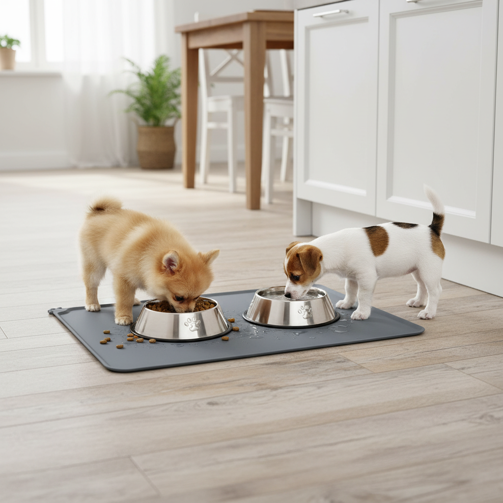 Premium Non-Slip Silicone Dog Food Mat - Waterproof and Easy to Clean Feeding Mat (47 x 30 cm)