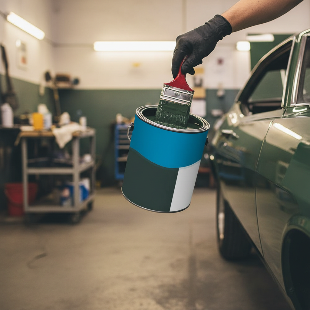 Premium Universal PU Enamel Paint in Black Green - Quick-Drying, Durable Finish for Metal, Wood, and Concrete Applications