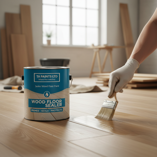 High-Performance Clear Sealer Wood Floor Paint - 3 in 1 Formula for Primes, Seals & Protects with Yellow Tinge Finish
