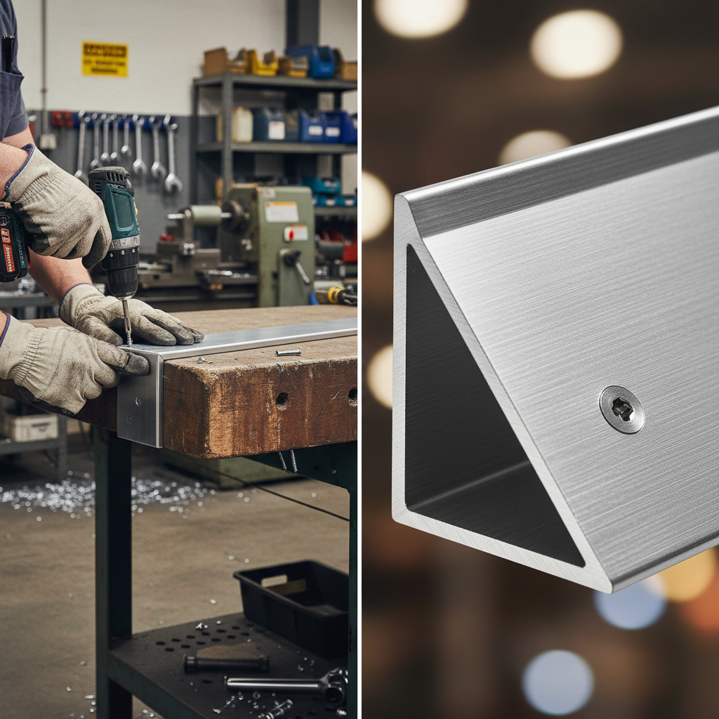 Premium Brushed Polished Aluminium Unequal Angle 25.4mm x 12.7mm x 3.2mm for Architectural Applications