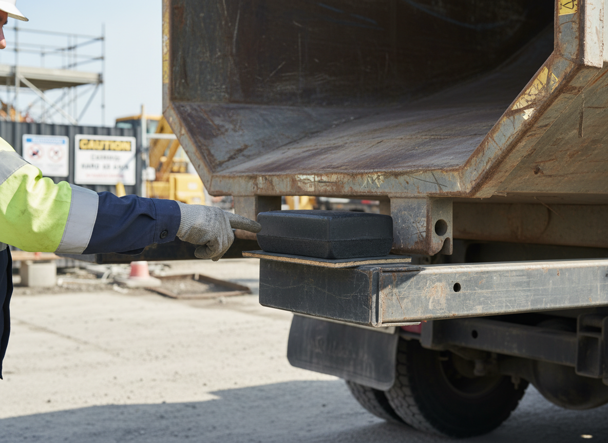 Premium Rubber Tipper Pad for Tip-Body Chassis with Aluminium Base - 152 x 88 x 28 mm, Noise Reduction & Damage Prevention