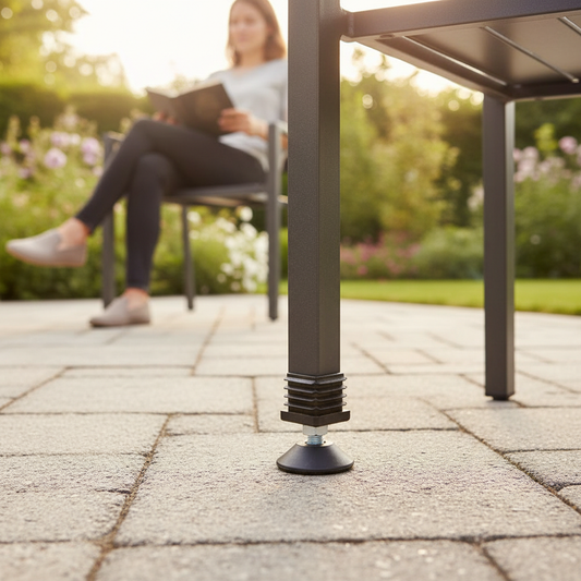 Premium Adjustable Foot for 25mm Square Tubes - Nylon and Steel Construction for Height Adjustment on Uneven Floors