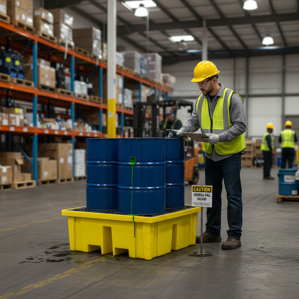 4 Drum Spill Pallet with Extra Capacity - BP4XL ||For 4 Drums
