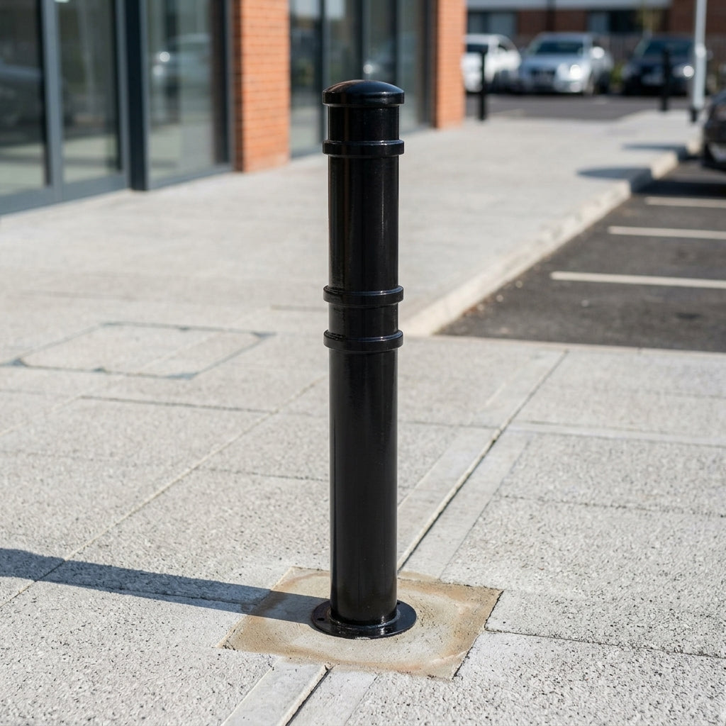 Ornamental Mild Steel Bollard, Galvanised, Multiple Fixing Options