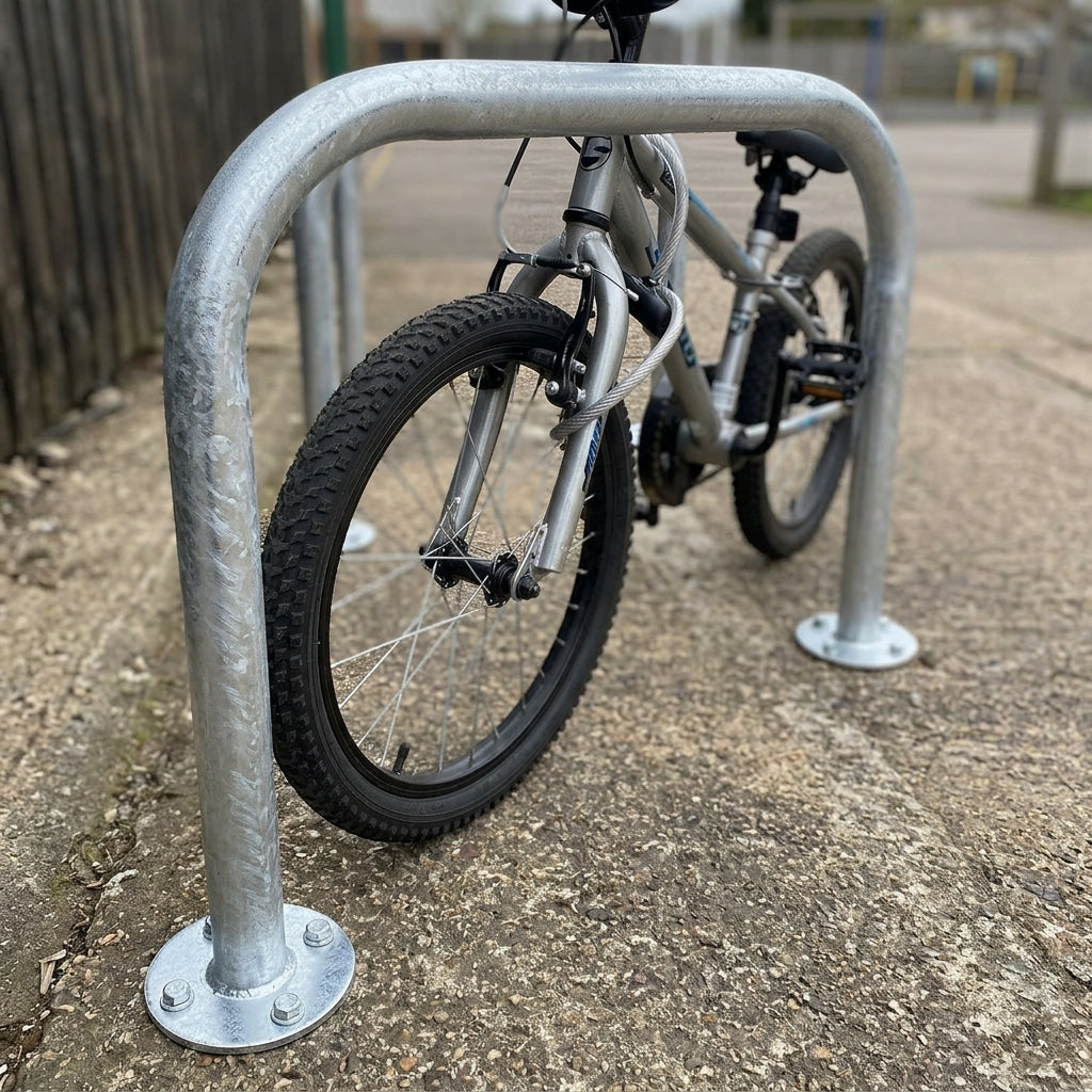 Junior Sheffield Cycle Stand – Galvanised Steel, 2-Bike Capacity (view 2)