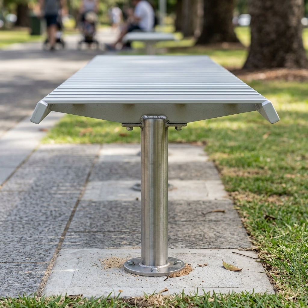1800mm Double Steel Bench – Galvanised or Stainless (view 2)