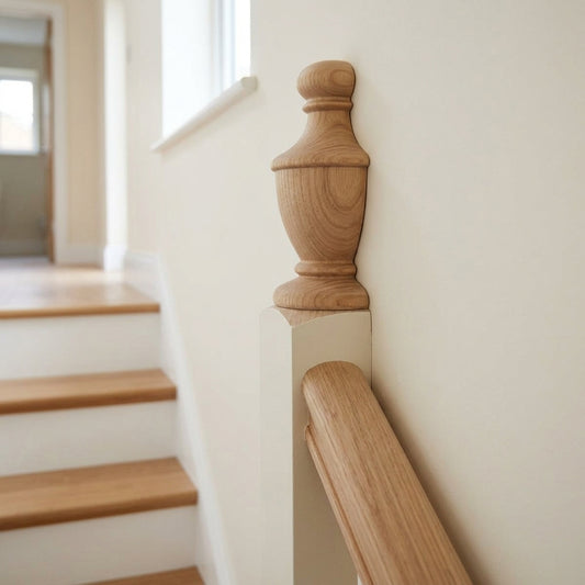 32mm Newel Cap - Half Lamesley Turned - Unfinished