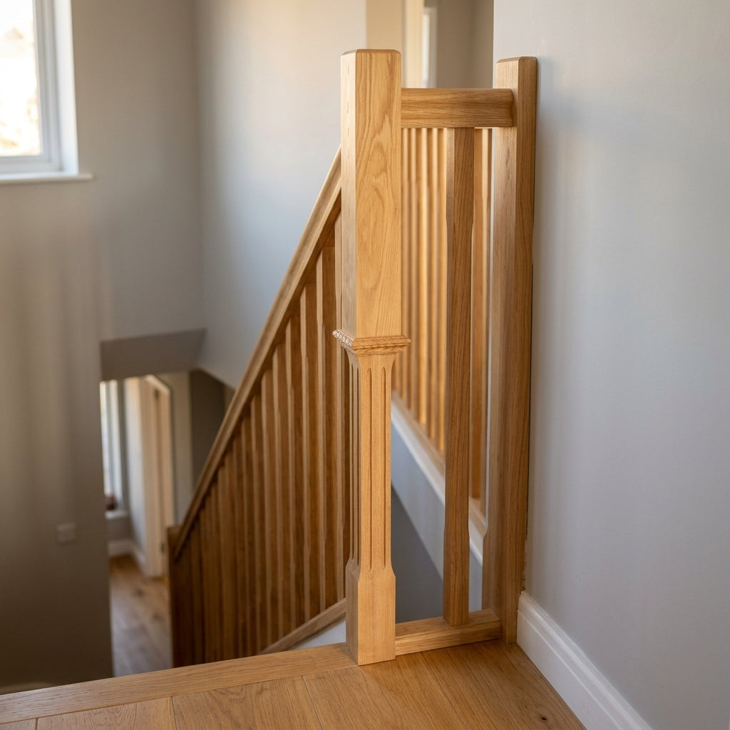 115mm Newel Post Half Oak 210mm