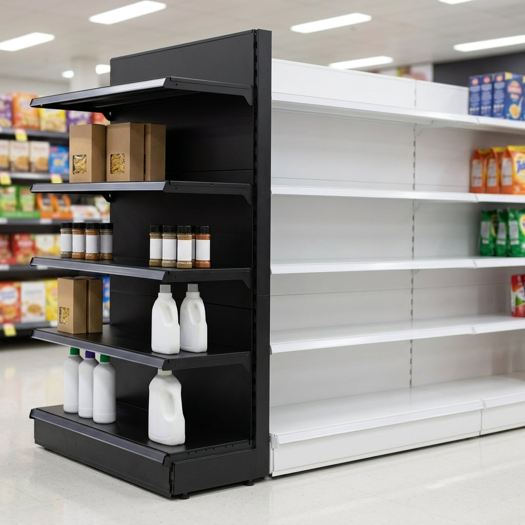 1.8m End Promo Bay with 300mm Base Shelf & 250mm Uppers (view 2)