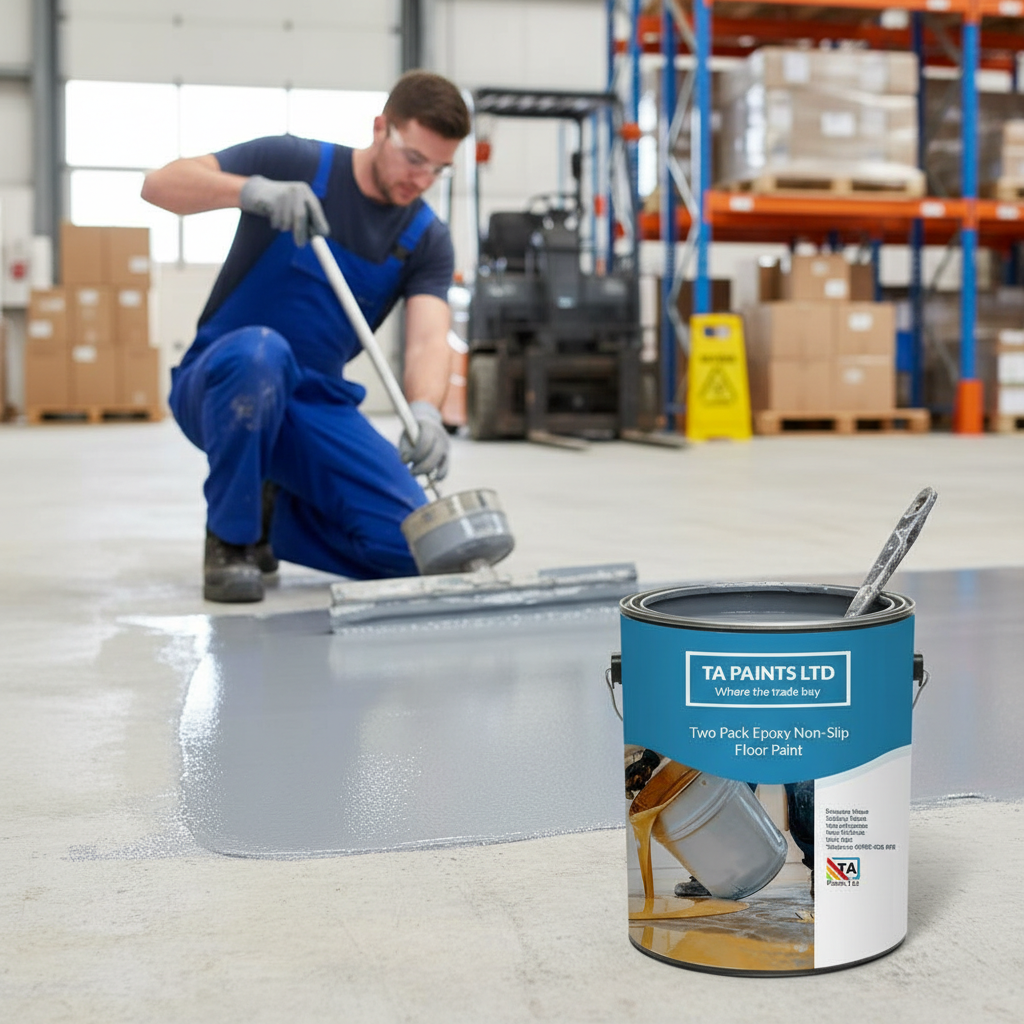 Premium Two Pack Epoxy Non-Slip Floor Paint - Durable Primer Sealer for Heavy Traffic Areas
