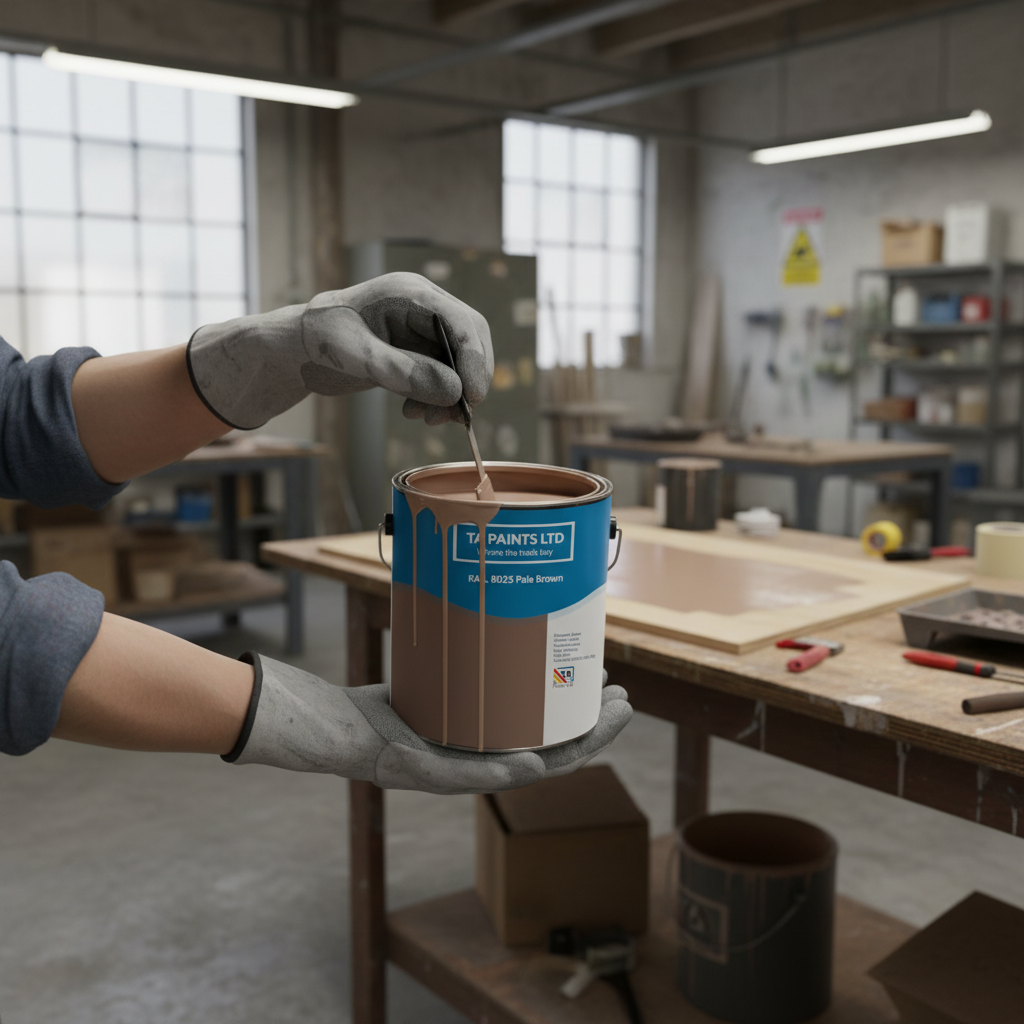 Premium Universal PU Enamel Paint in RAL 8025 Pale Brown for Durable Indoor and Outdoor Use