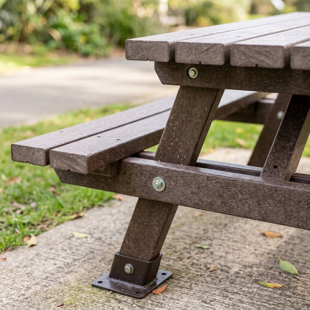 1850mm Recycled Plastic Picnic Table with Wheelchair Access (view 2)
