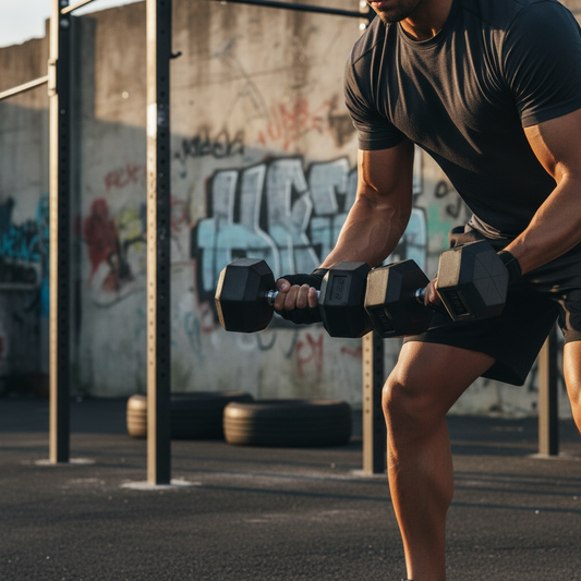 Premium Hex Dumbbells with Durable Rubber Construction, Solid Cast Core, and Knurled Grip Handles Available from 2.5kg to 50kg