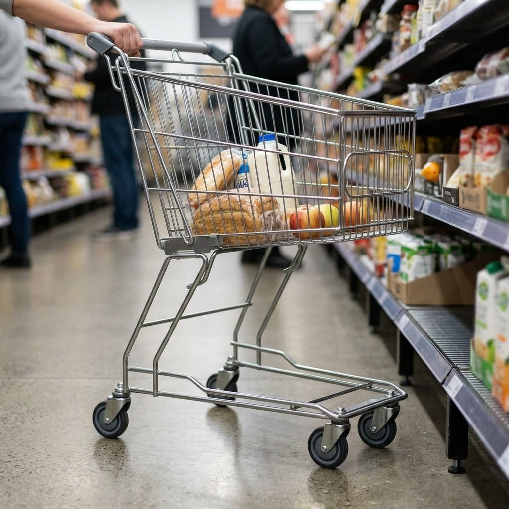 60L compact wire shopping trolley (view 2)