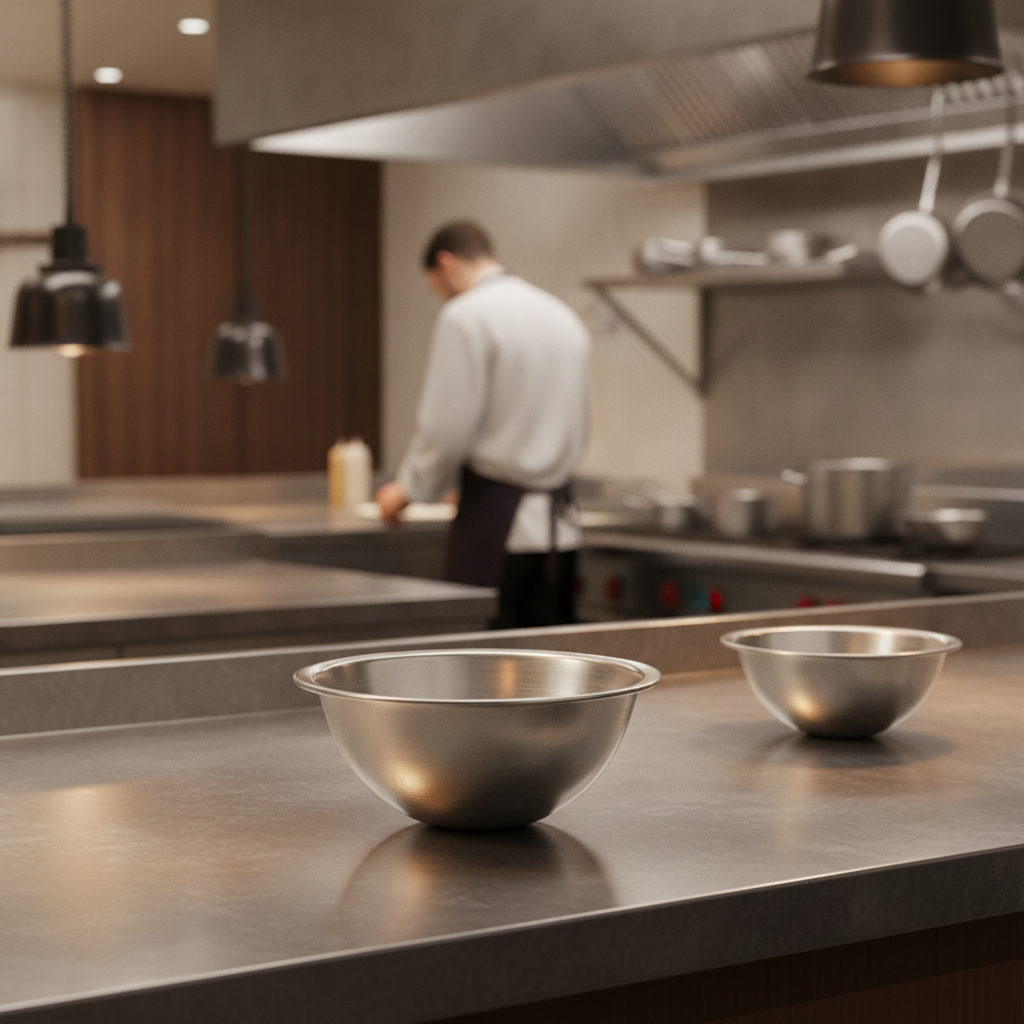 Stainless Steel Round Bottom Whipping Bowl 10L for Professional Kitchens