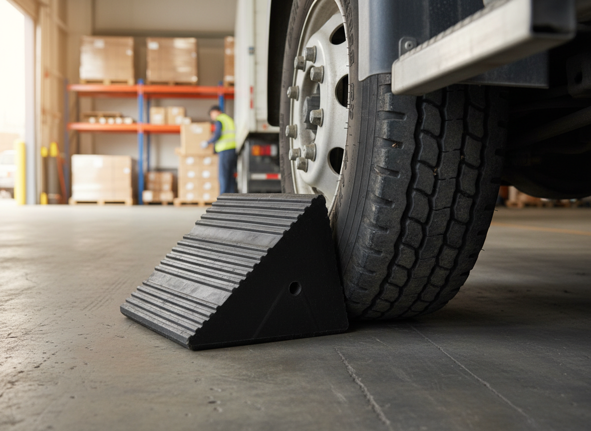 Heavy Duty Vehicle Wheel Chock for Large Trucks and Equipment - 300mm x 300mm x 245mm, 40 Tonnes Capacity