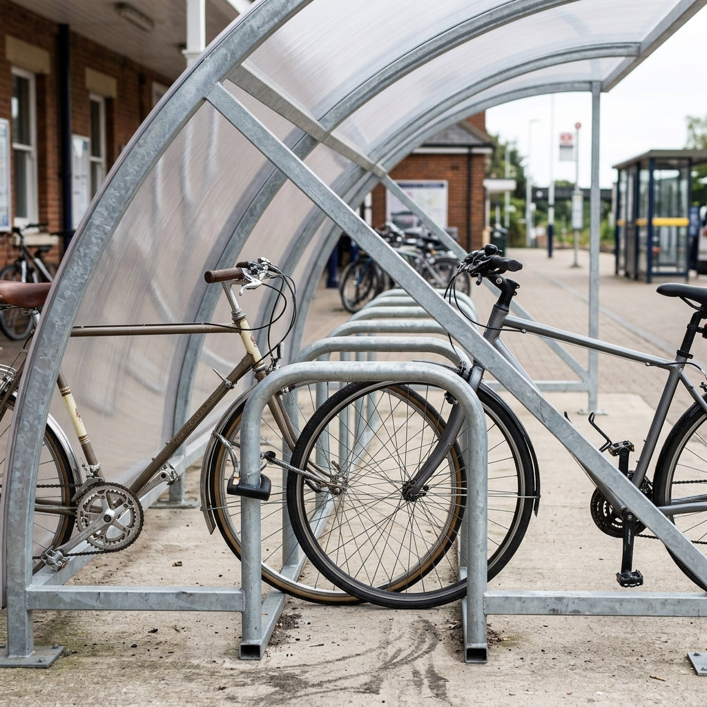 14-Bike Cycle Shelter | Slimline Galvanised Steel 4600 × 2100 mm (view 2)