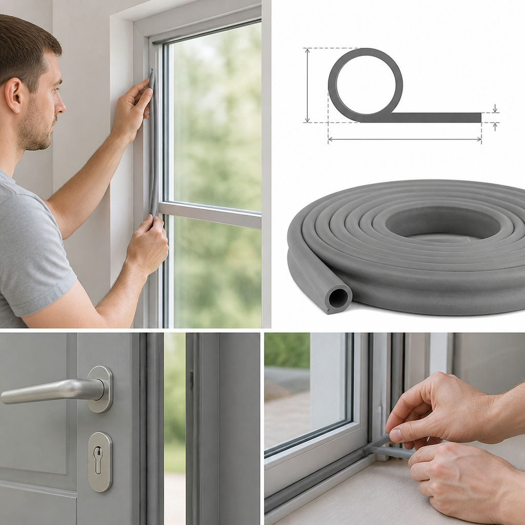 Grey Silicone Rubber P Section Seal for Various Applications (10m Coil)