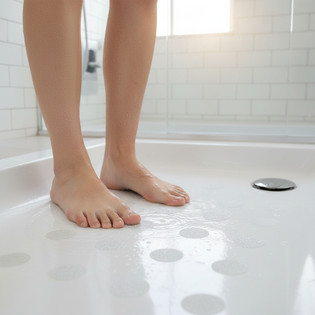 Premium Non-Slip Bath and Shower Stickers - 28 Clear Anti-Slip Discs for Enhanced Safety