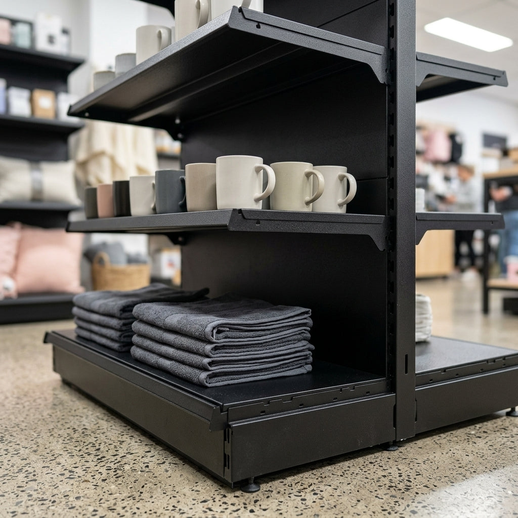 1.4m High Wall Shelving Bay with 470mm Base & 370mm Upper Shelves (view 2)