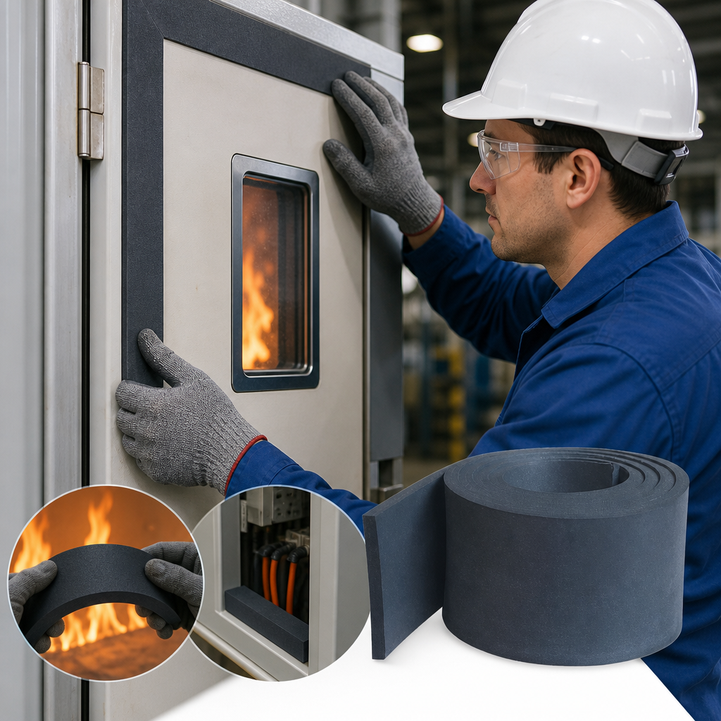 Flame Retardant Solid Silicone Rubber Strip for Safety Applications
