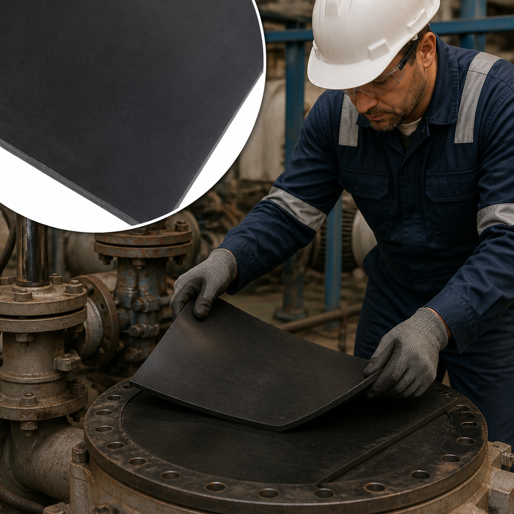 Fluoroelastomer FKM Sheet with Nomex Fabric Insertion for Industrial Applications