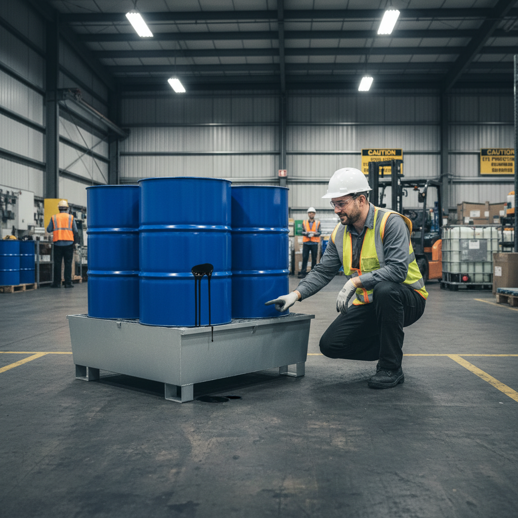 4 Drum Spill Pallet - Galvanised Steel - GSP4D || 440ltr Sump Capacity