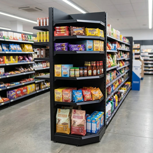 2.1m Corner Shelving Bay, 470mm Base, 370mm Upper Shelves