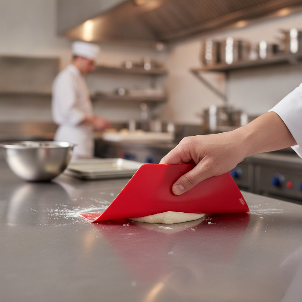 Polypropylene Trapeze Scraper Red for Baking & Cooking