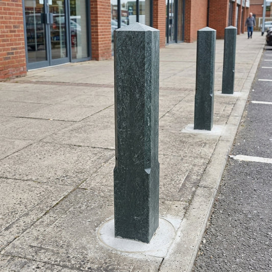 1440mm square recycled plastic bollard with chamfer top