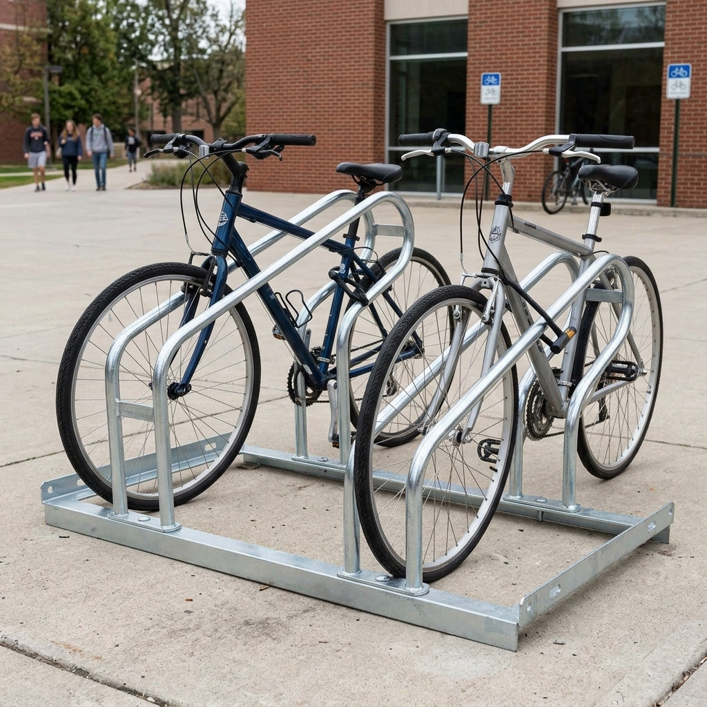 Single-sided cycle rack for 2–6 bicycles, hot-dip galvanised steel
