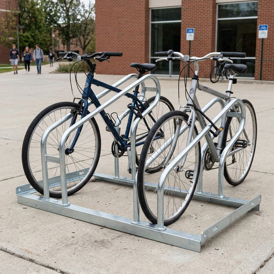 Single-sided cycle rack for 2–6 bicycles, hot-dip galvanised steel
