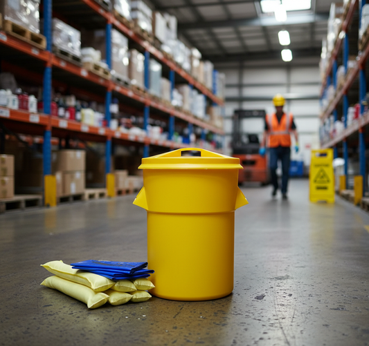 Chemical Spill Kit Twin Handles Cylindrical Bin - C90SK || 90ltr Absorbency