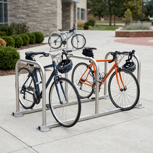 800mm Cycle Rack Stainless Steel - 2 to 5 Hoop Options