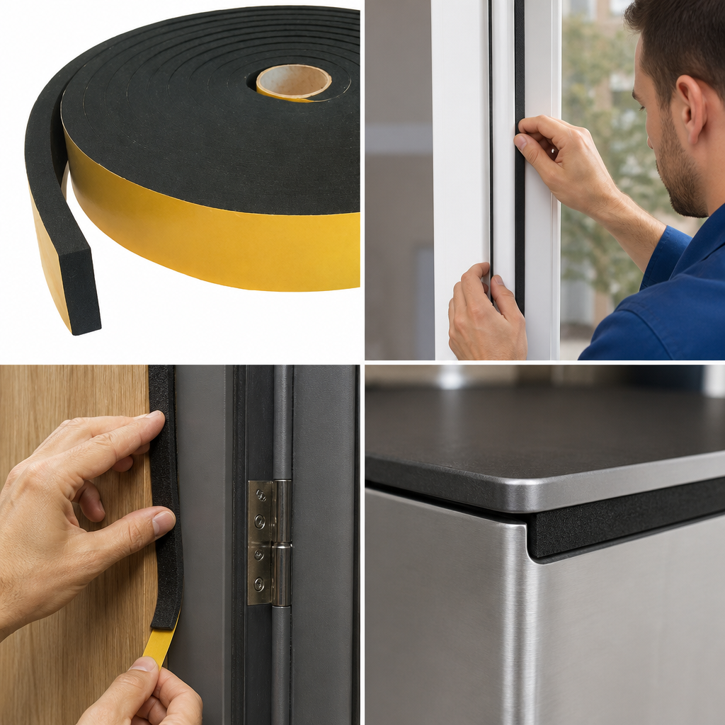 Self-Adhesive Expanded Neoprene Sponge Strip for Various Applications