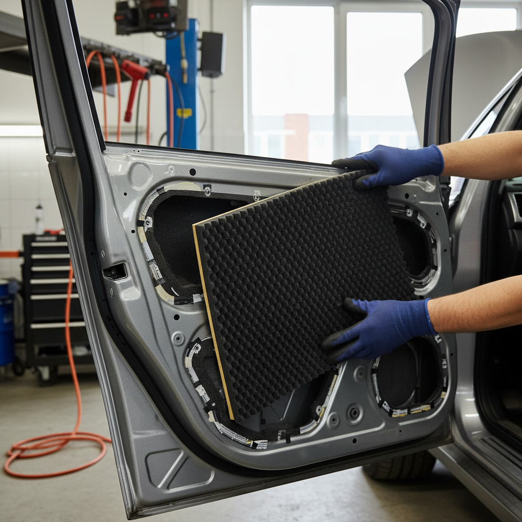 Premium Noise-Absorbing Foam Material 35mm Thick with Self-Adhesive Layer for Effective Soundproofing in Vehicles