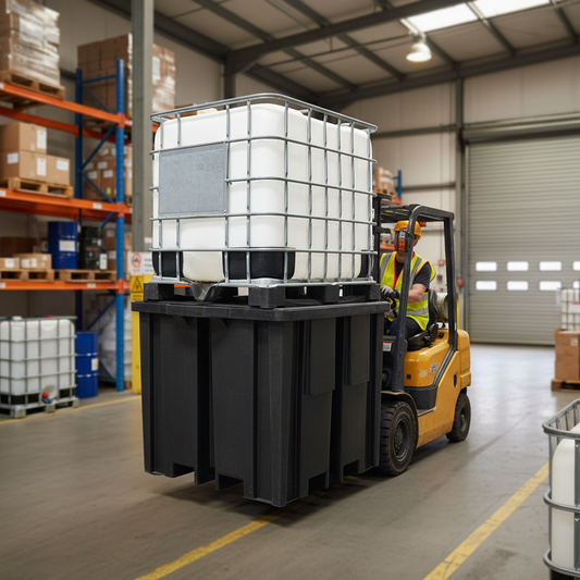 Recycled Polyethylene IBC Spill Pallet with 4-way FLT access - BB1FWR