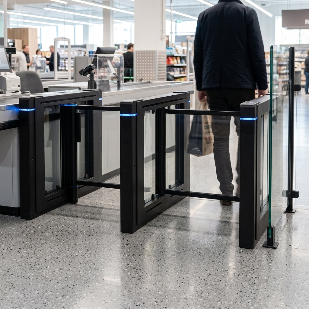 Internal SpeedGate half-height turnstile, stainless steel, 40 ppm