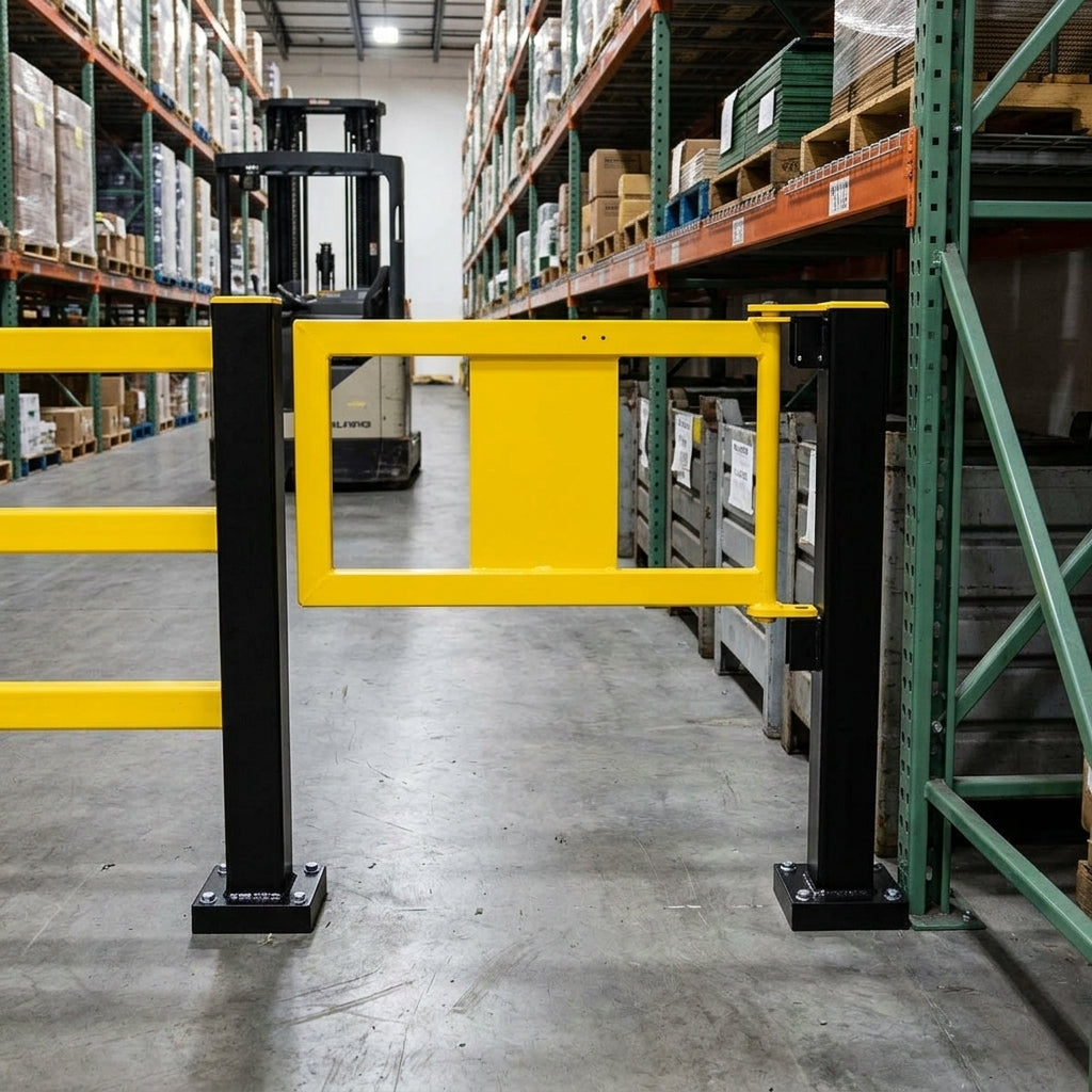 835 × 475 mm self-closing railing gate for hybrid systems