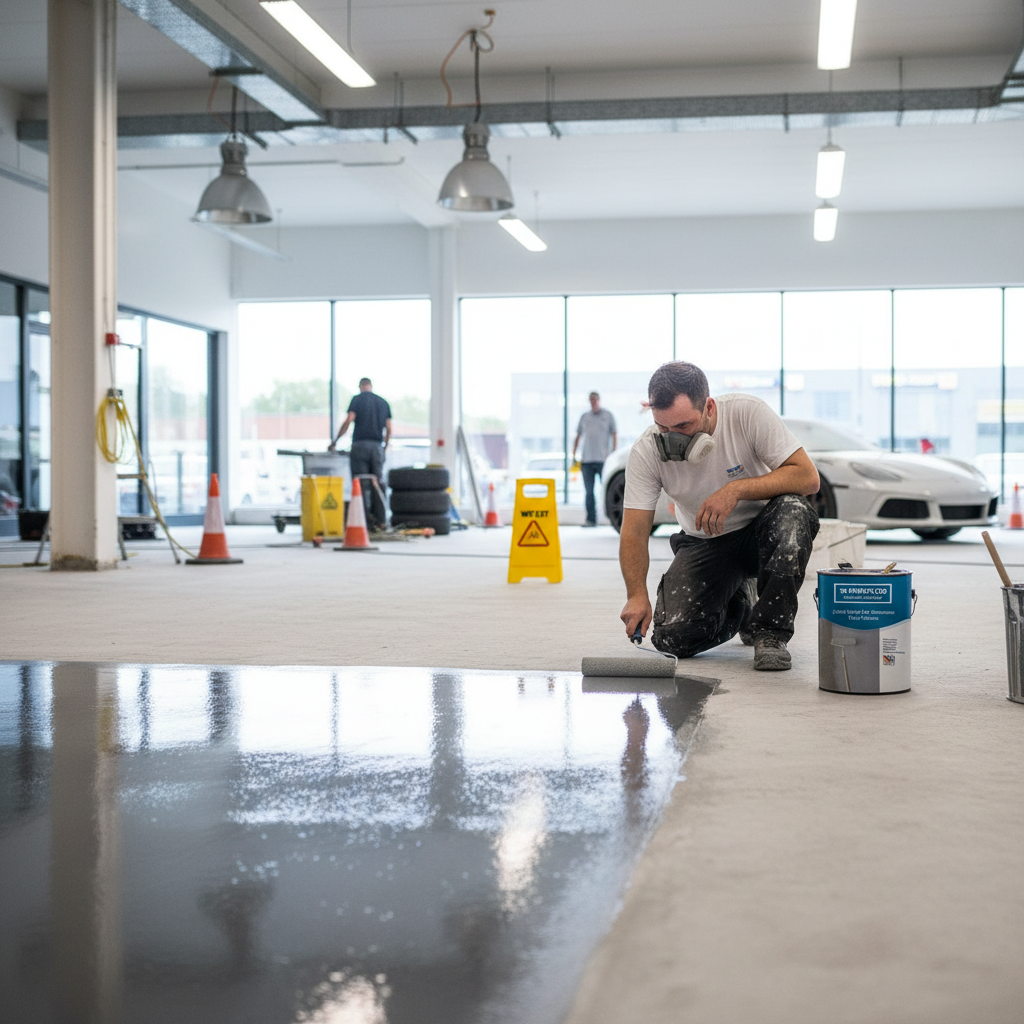 Premium Heavy Duty Two Pack Epoxy Car Showroom Floor Primer & Sealer - Durable, Chemical-Resistant, and Moisture-Proof