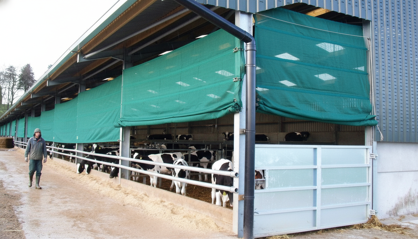 Premium Rapid Fit Windbreak System for Weather Protection in Livestock and Agricultural Settings