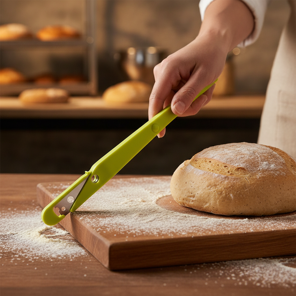 Stainless Steel Grignette Scoring Blade with ABS Handle for Artisan Bread Making
