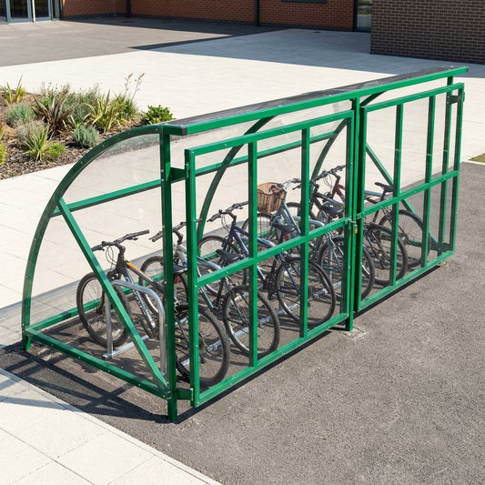 4100 x 2097 x 2064mm Secure Gated Cycle Shelter – 10 Bike