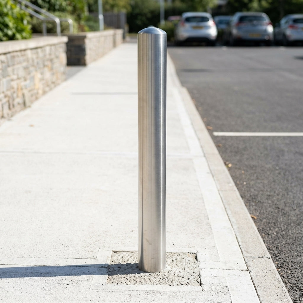 750mm Stainless Steel Semi-Domed Bollard 304 Grade