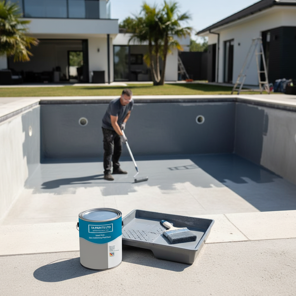Premium Chlorinated Rubber Swimming Pool Paint - Durable Protection for Fiberglass, Brick, and Concrete Pools